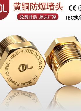 黄铜实心防爆丝堵 隔爆堵头 旋紧闷盖 盲塞 NPT塞头 防水防尘