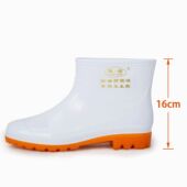 耐油耐磨白胶鞋 白色食品卫生靴矮筒雨鞋 低筒雨鞋 套鞋 厨房防滑水鞋