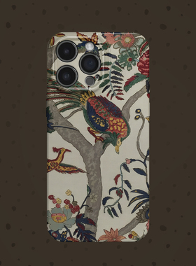 宋锦鸣春 复古适用于iPhone16/15promax手机壳华为p70/p80pro小米15一加ACE3V软opporeon12荣耀X60/VIVOX200