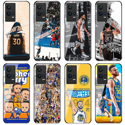 NBA库里适用IQOO8/9pro手机壳NEO5/6玻璃OPPOk9x/k7x/reno7一加10