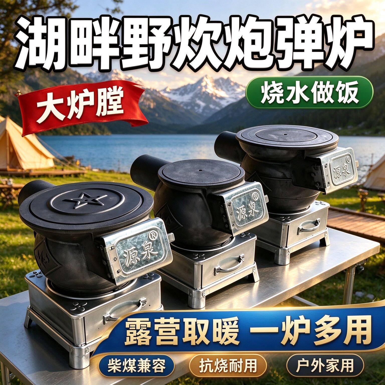 柴煤两用烤火炉带炉盖炉圈可通炕