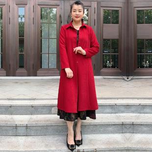 八片修身款显瘦妈妈装休闲中长款风衣春秋季气质网红净色过膝外套