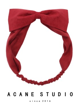 ACANE 麂皮绒酒红超大蝴蝶结弹力甜美可爱韩国日系发带箍头饰品