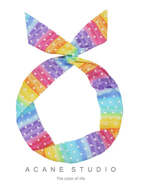ACANE 彩虹色波点可爱甜美文艺小清新韩国日系兔耳朵发带头饰品