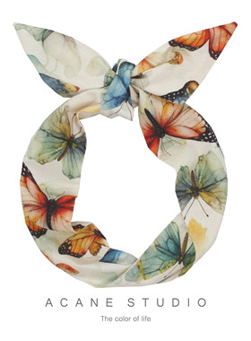 ACANE 米底彩蝶文艺复古小清新气质超仙法式打结宽发带铁丝头饰品