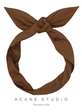 ACANE 纯色美拉德色系个性复古文艺气质欧美打结宽发带纯棉头饰品