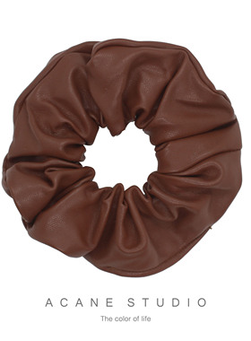ACANE 美拉德色系pu皮个性复古文艺气质机车酷帅网红大肠发圈头饰