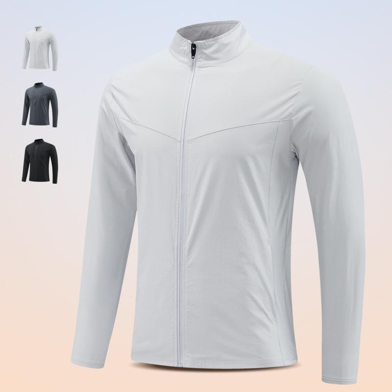 橙义家跑步立领长袖外套男