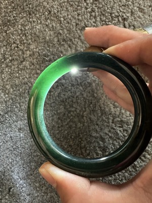 翡翠墨翠蓝水手镯 圈口56 57