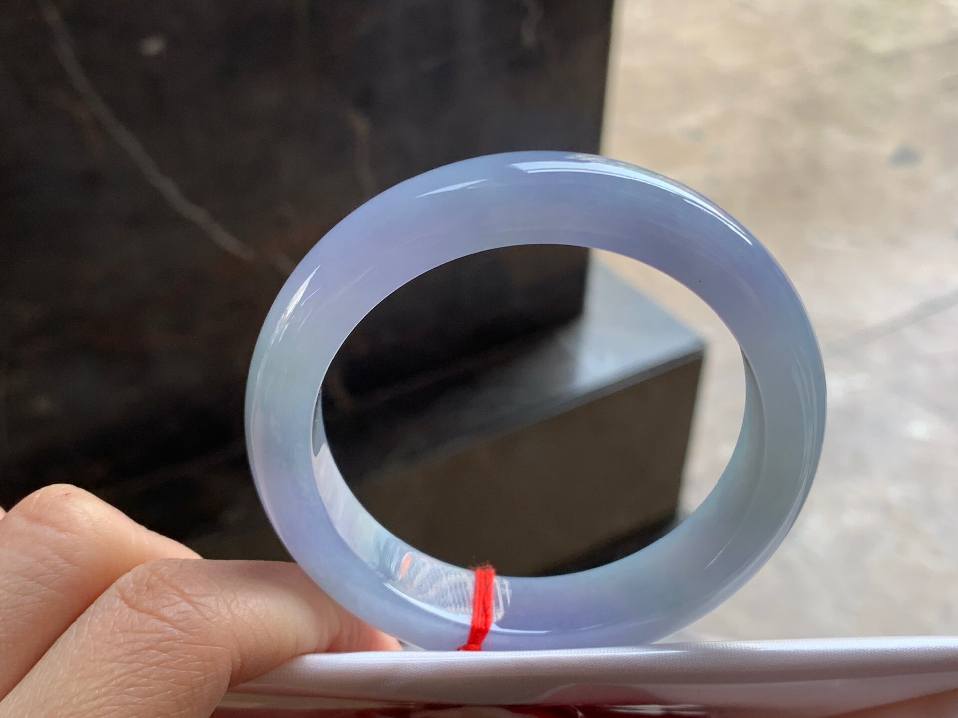 翡翠紫罗兰手镯 圈口53 54