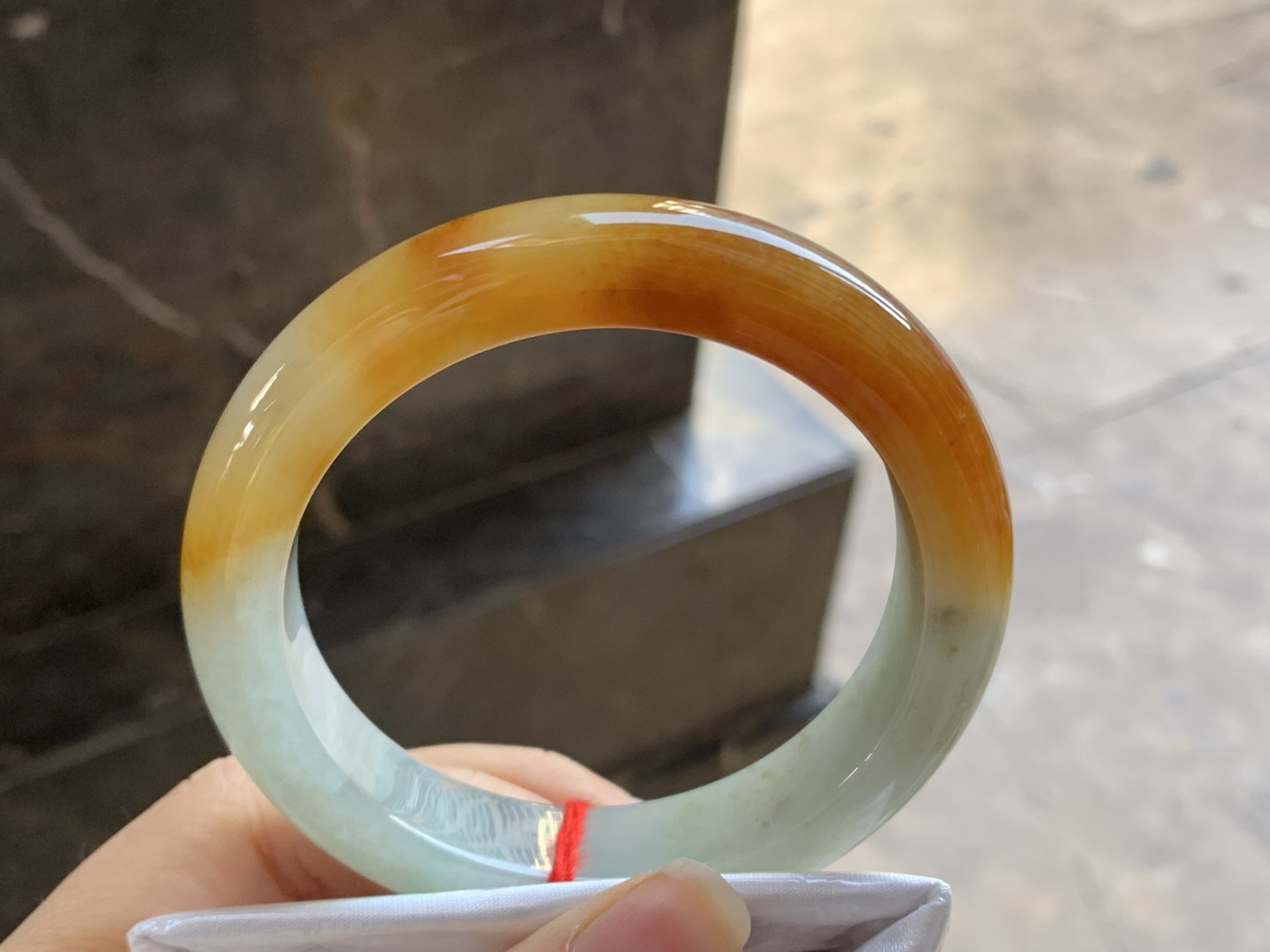 翡翠红翡手镯 圈口58