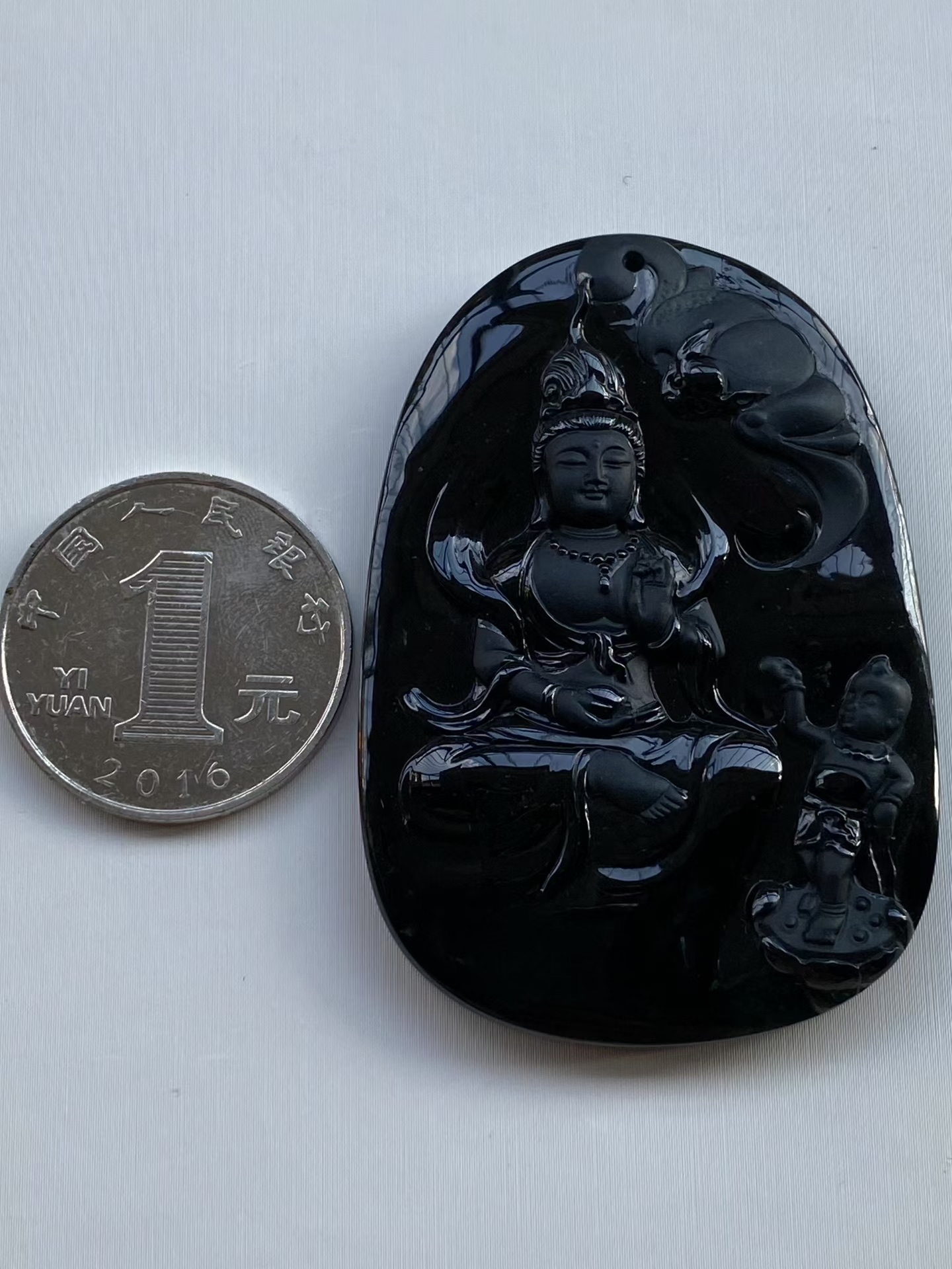 墨翠送子观音 福在眼前吊坠 天然翡翠牌子