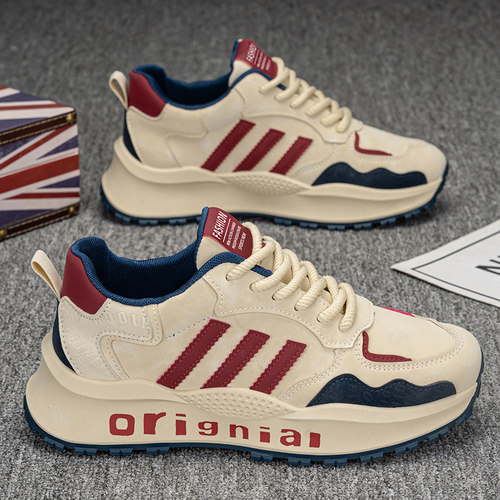 莆田三条杠休闲滑板鞋增高2025新款超火经典复古工作男士鞋子款冬