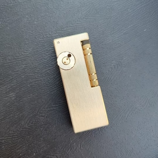 重甲鱼肠双油仓侧滑煤油打火机拉丝哑光光板机带火石备用仓纯黄铜