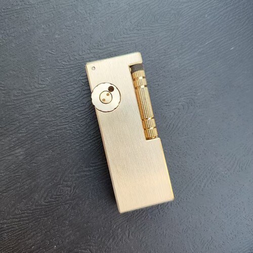 重甲鱼肠双油仓侧滑煤油打火机拉丝哑光光板机带火石备用仓纯黄铜