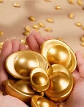 实心元宝仿铜摆件合金元宝聚宝盆铜缸配件客厅装饰品开业乔迁礼品