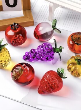 水晶高档水果摆件客厅家居装饰品