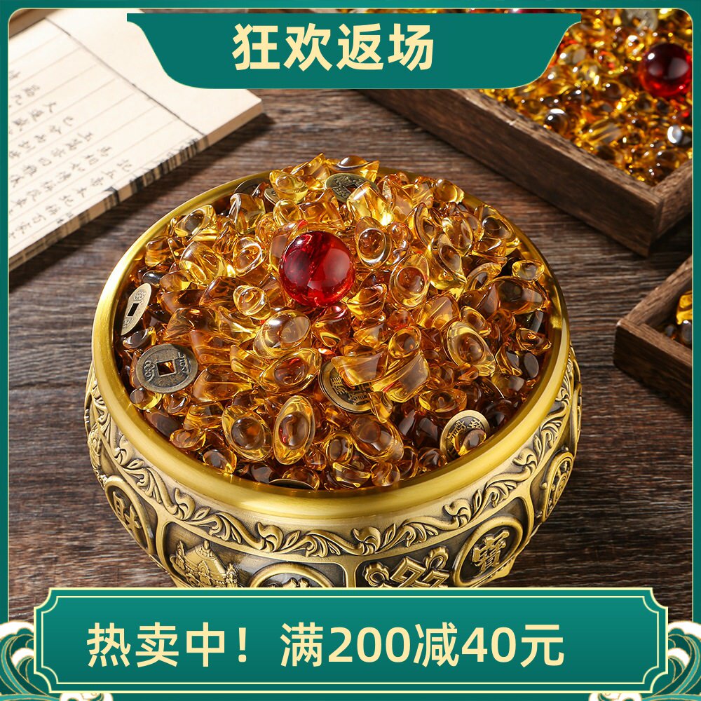 黄铜聚宝盆摆件客厅装饰开业礼品