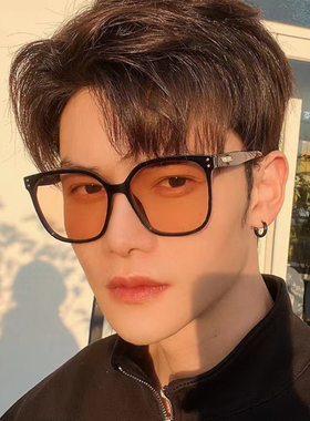 潮人墨镜男复古黄色眼镜小脸韩版网红款街拍明星蹦迪嘻哈太阳镜女