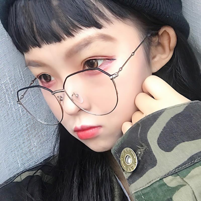 时尚韩版框架眼镜框女网红款无镜片装饰眼镜框男ulzzang金丝超轻