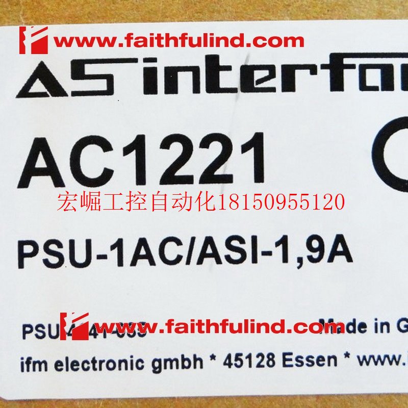 议价 AC1221易福门全新AS-i电源模块 PSU-1AC/ASI-1.9A现货