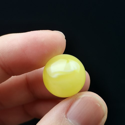 天然原矿琥珀蜜蜡15mm圆珠白花文玩配饰手串佛珠单珠配珠猴头星月