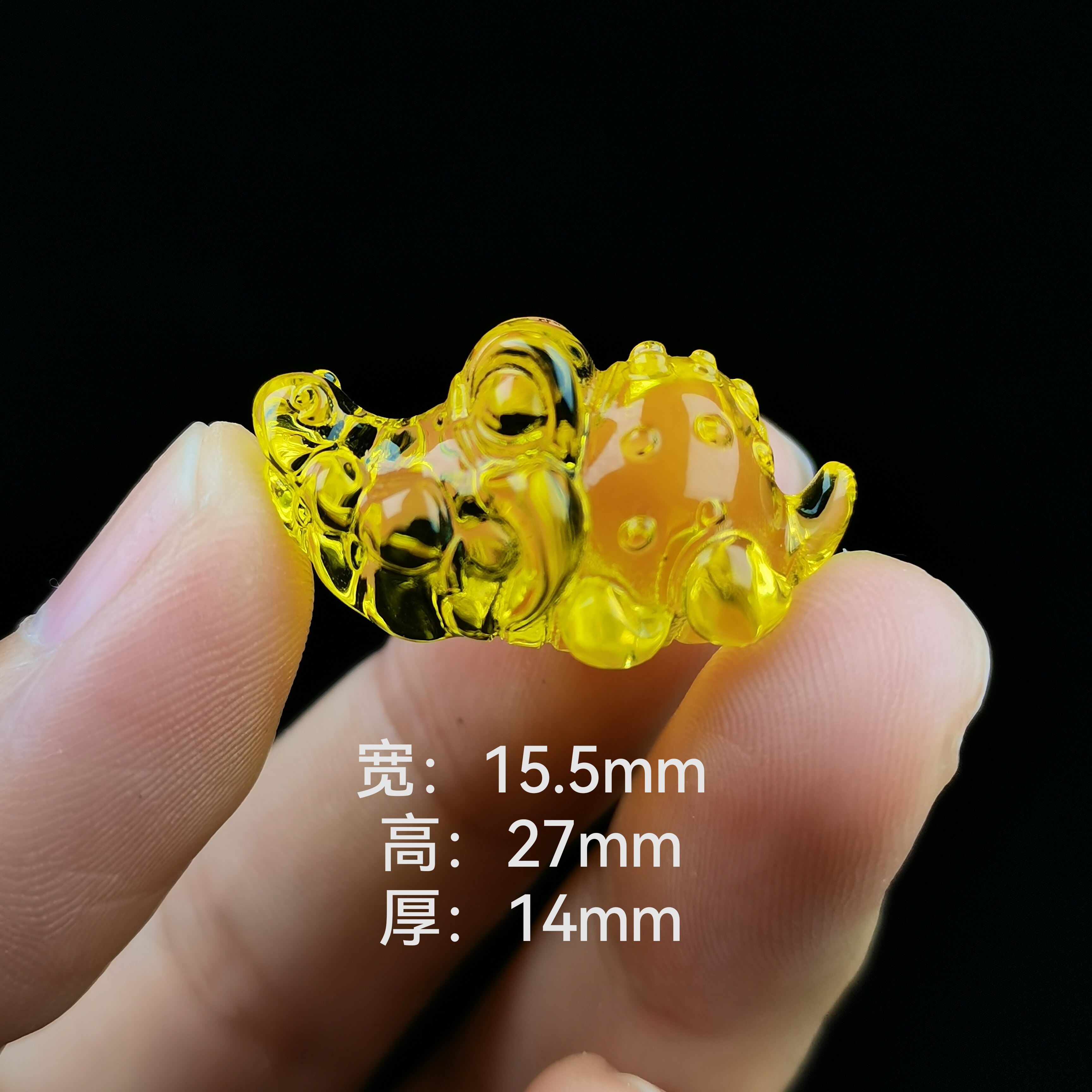 天然原矿琥珀蜜蜡金珀立体小鳄鱼小滴溜吊坠侧挂文玩配饰手串配珠