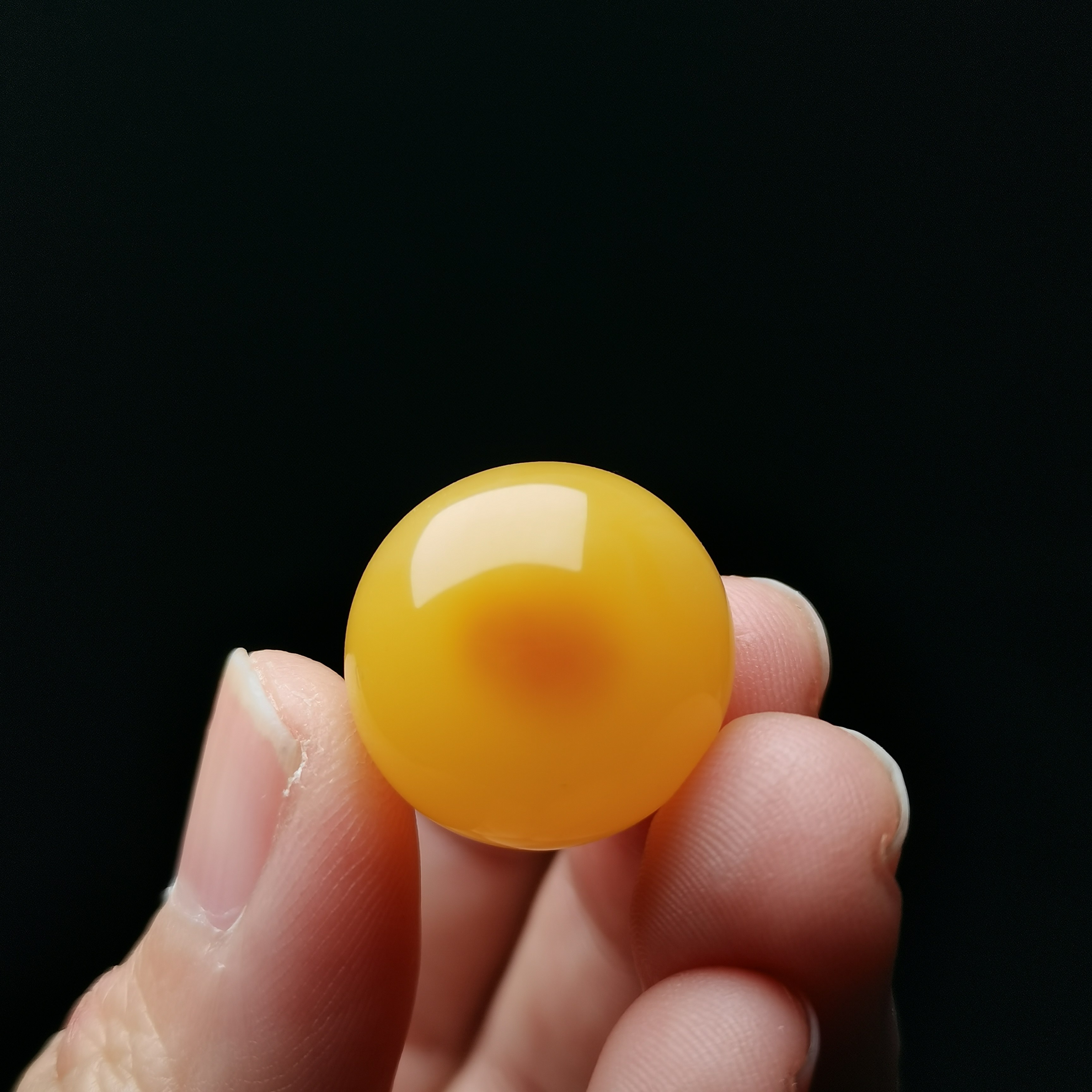 天然琥珀蜜蜡焦皮料鸡油红黄沁色苹果珠18*16mm文玩配饰手串配饰