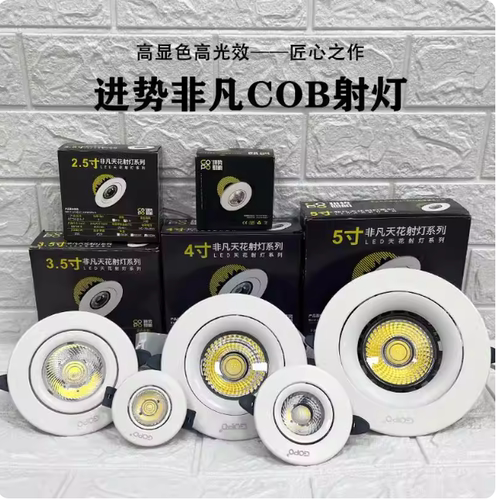 GOPO进势照明COB射灯LED天花灯牛眼瞪客厅嵌入式吊顶洞灯家用防眩