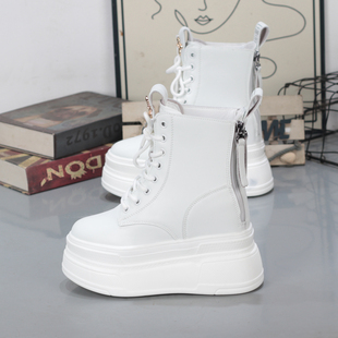 厚底内增高10 12CM百搭休闲网靴女马丁靴瘦瘦靴增高显瘦加绒棉靴