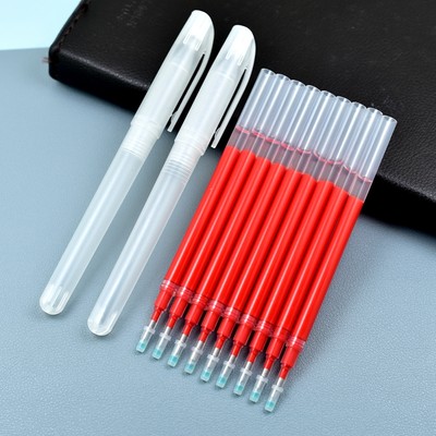 大容量红色中性笔芯0.5 0.7 1.0mm加粗替芯学校教师专用红笔替芯