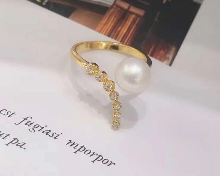 戒指天然珍珠长源纯银