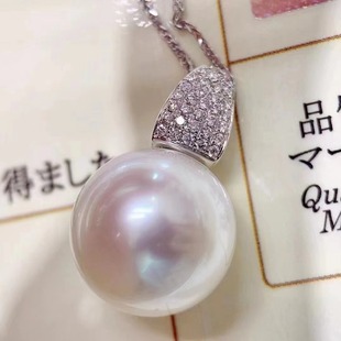鋯石幾何吊墜項(xiàng)墜空托配10 DIY配件天然珍珠S925純銀新款 15mm圓珠