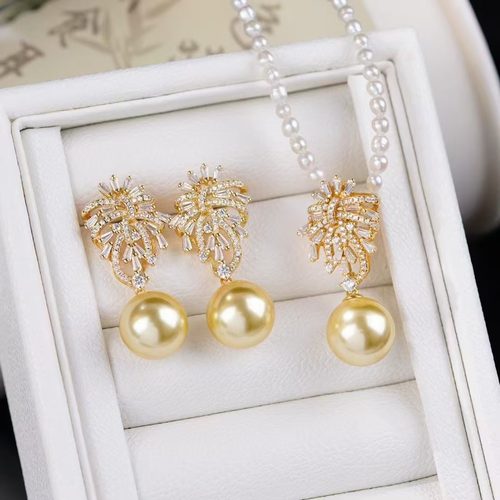 长源纯银镀金锆石耳钉万能扣吊坠