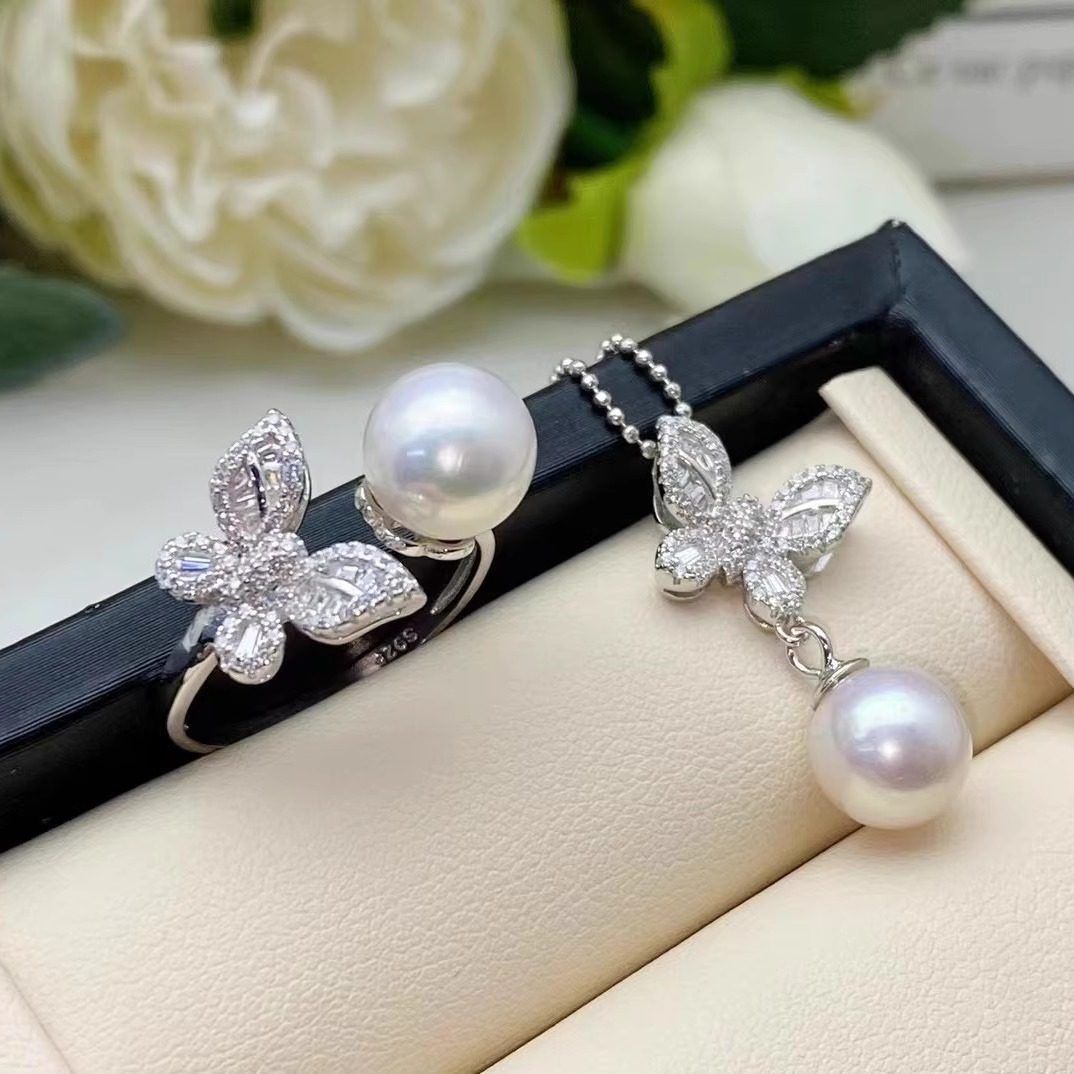 天然戒指珍珠长源纯银