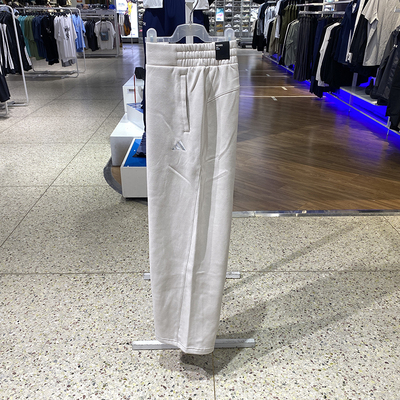 阿迪达斯裤子女宽松直筒针织长裤