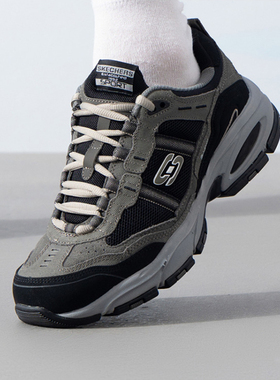 Skechers男鞋户外登山鞋运动休闲防滑耐磨徒步鞋复古老爹鞋51241