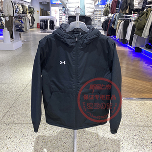 安德玛UA短款 户外运动连帽防风保暖棉羽外套22600902 棉服男女同款