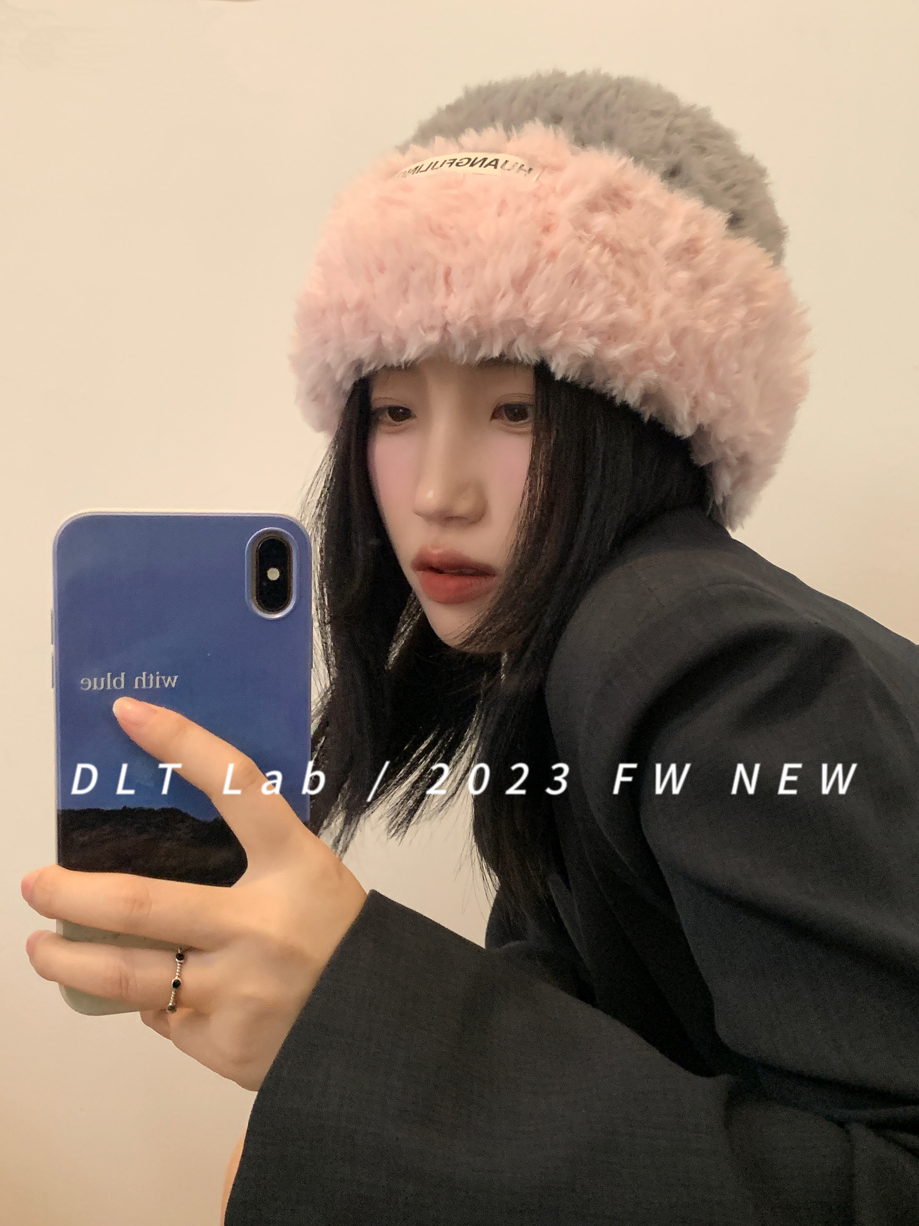 毛线帽逛街休闲女秋冬撞色