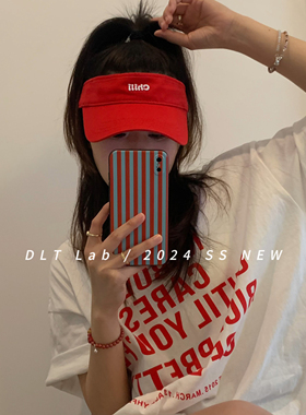 DLTLab夏季新品大红色遮阳空顶帽运动无顶鸭舌帽出游户外高尔夫帽