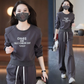 休闲运动套装 宽松减龄卫衣阔腿裤 女秋季 时尚 两件套 2026新款 新款