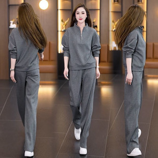 时尚简约休闲运动套装春季2026春秋新款卫衣卫裤一整套长裤两件套