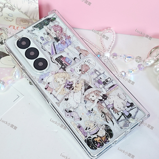 新版见习魔女滴胶折叠手机壳三星zfold7/6左右大折叠oppofindn5小米fold4华为matex6可爱卡通vivo荣耀magicv3