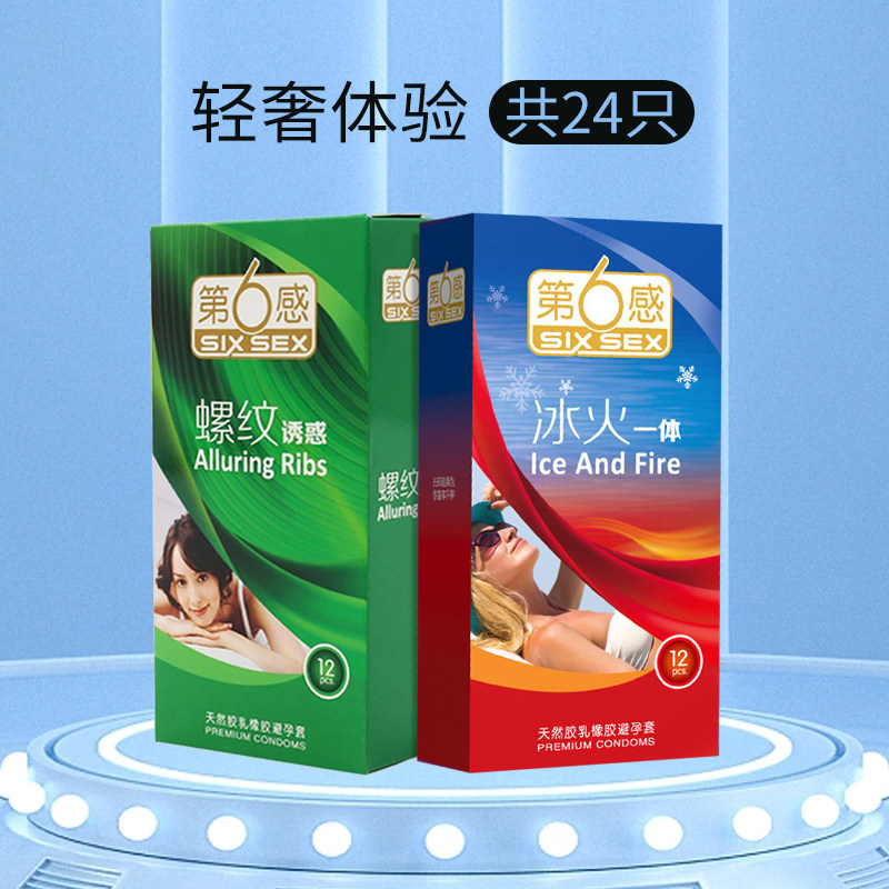 第6六感螺纹诱惑大颗粒男用持久女用G点凸点情趣安全套超薄12只装