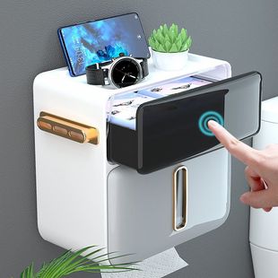 卫生间厕纸盒2025新款 厕所纸巾盒壁挂高级感家用抽纸盒免打孔专用