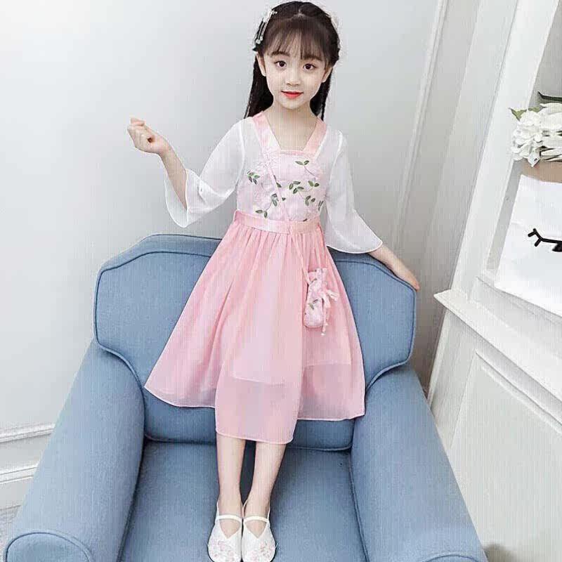 久爱久儿童汉服女童连衣裙夏季中国风古装仙女裙女孩宝宝连衣裙粉怎么样,好用不?