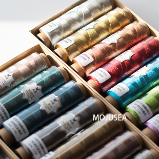 5个包邮月岚L系列32色梭编金属线闪亮易拉环梭编编绳首饰专用3股