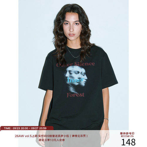 LR MADE 26SS 凉感Sorona® 幻影立体人像图案 圆领短袖印花T恤