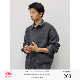 LR MADE 经典亨利领 重磅羊驼毛感 慵懒保暖套头毛衣针织衫