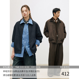 灯芯绒拼接领口 内里格纹 26SS 花纱肌理压线夹克外套 MADE